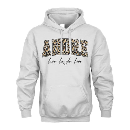 Live Laugh Love Custom Name With Leopard Pattern Shirt ANDRE M1-13