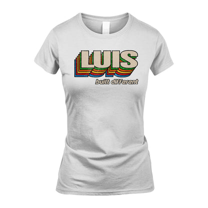 Your Name Built Different Retro Shirt LUIS M1-26