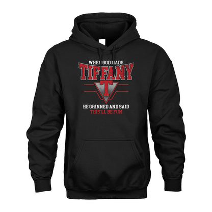 When God Made Your Name He Grinned And Said This'll Be Fun Baseball Shirt TIFFANY M1-29