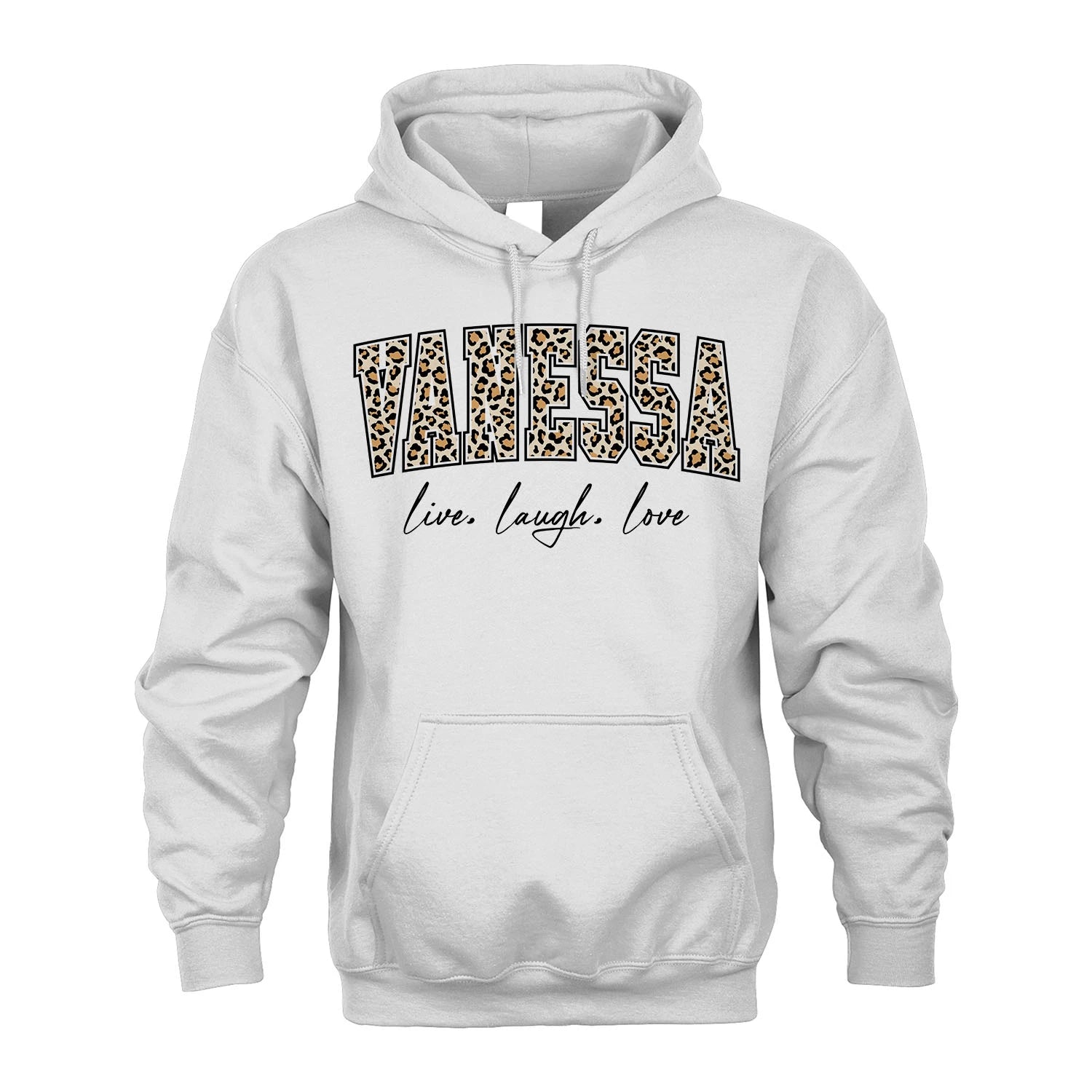Live Laugh Love Custom Name With Leopard Pattern Shirt VANESSA M1-13