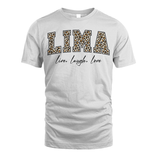 Live Laugh Love Custom Name With Leopard Pattern Shirt LIMA M1-13