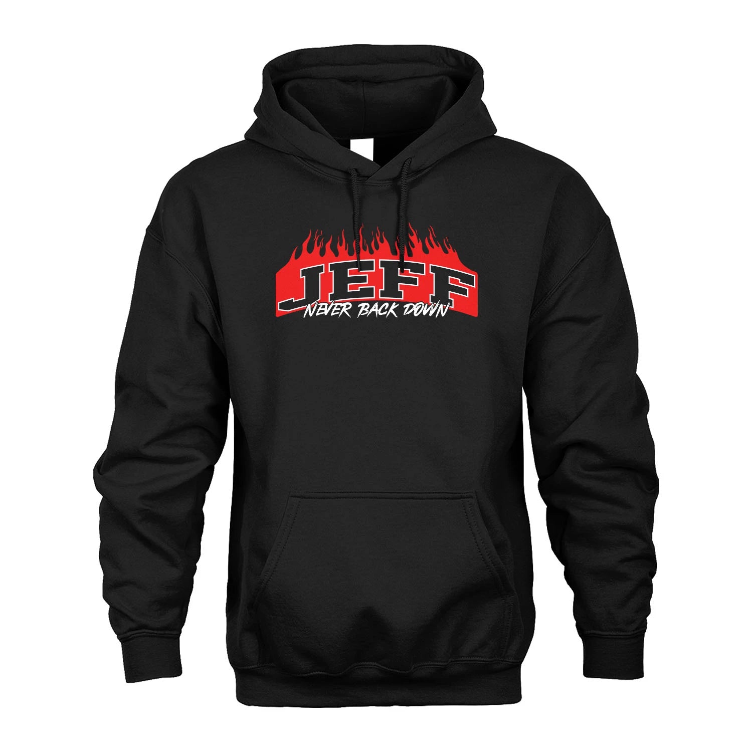 Never Back Down Your Name With Fire Shirt JEFF M1-37