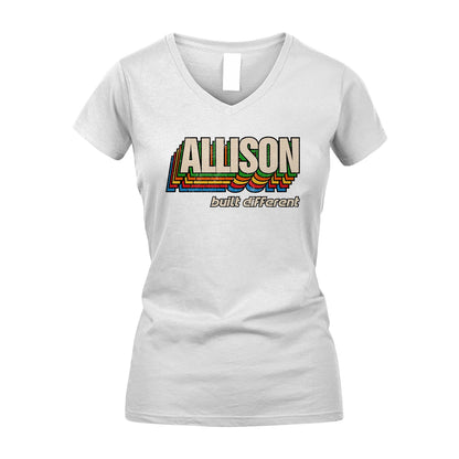 Your Name Built Different Retro Shirt ALLISON M1-26