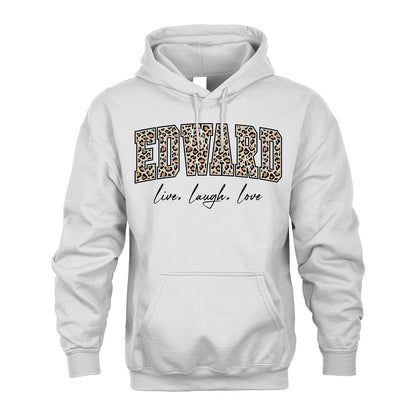 Live Laugh Love Custom Name With Leopard Pattern Shirt EDWARD M1-13