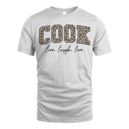 Live Laugh Love Custom Name With Leopard Pattern Shirt COOK M1-13