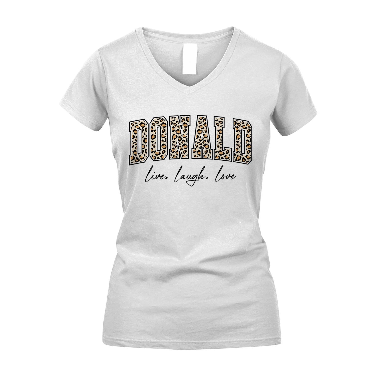 Live Laugh Love Custom Name With Leopard Pattern Shirt DONALD M1-13