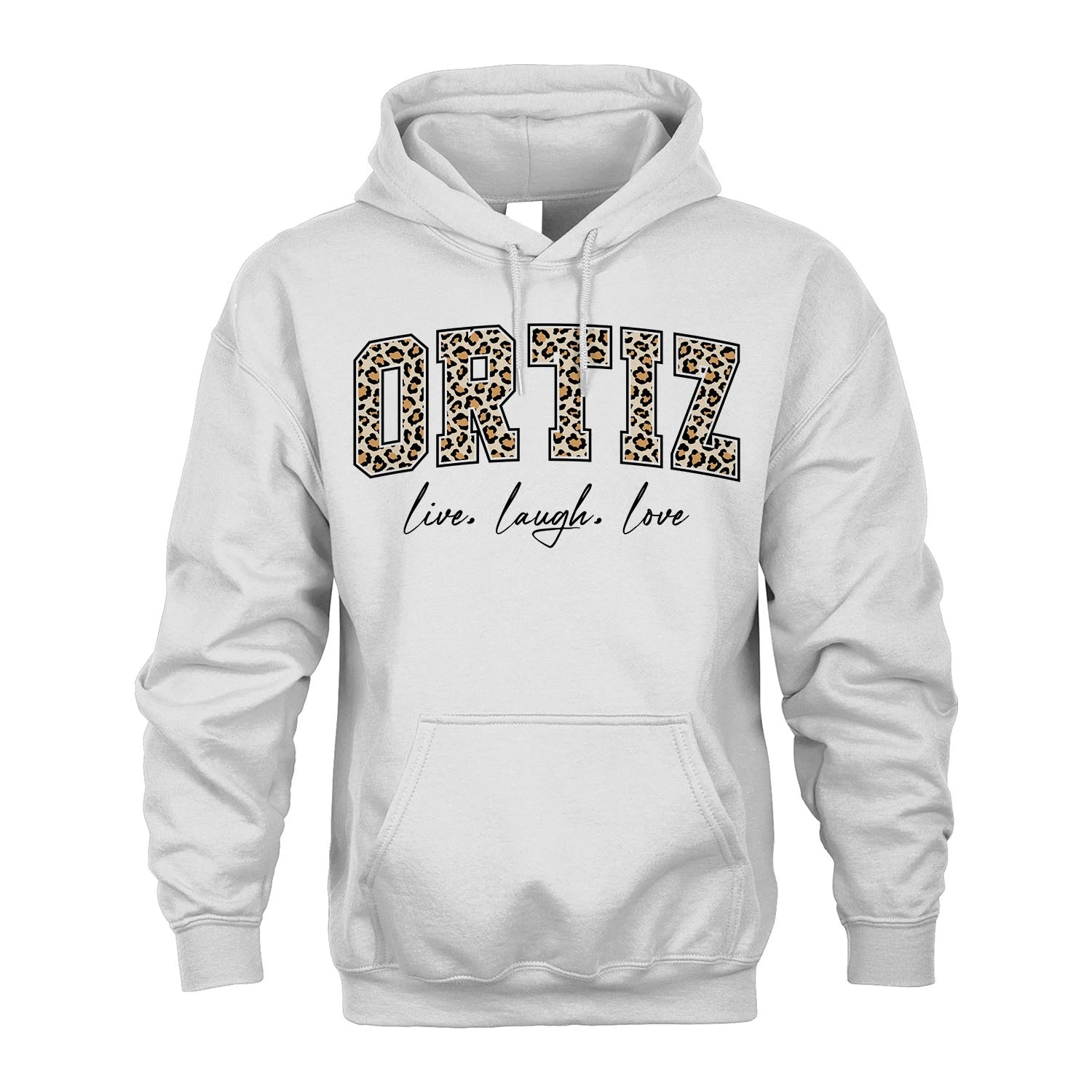 Live Laugh Love Custom Name With Leopard Pattern Shirt ORTIZ M1-13