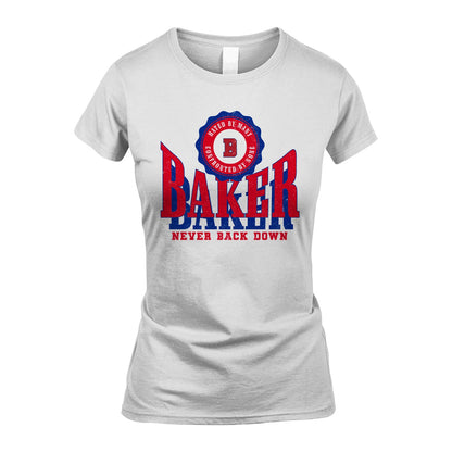 Your Name Never Back Down Shirt BAKER M1-33