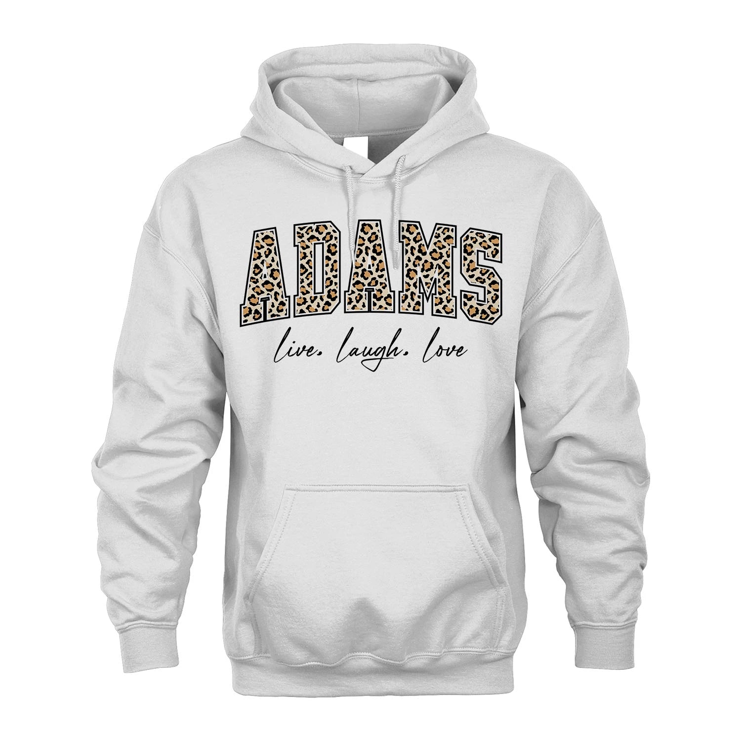 Live Laugh Love Custom Name With Leopard Pattern Shirt ADAMS M1-13