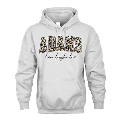 Live Laugh Love Custom Name With Leopard Pattern Shirt ADAMS M1-13