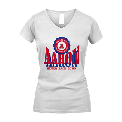 Your Name Never Back Down Shirt AARON M1-33