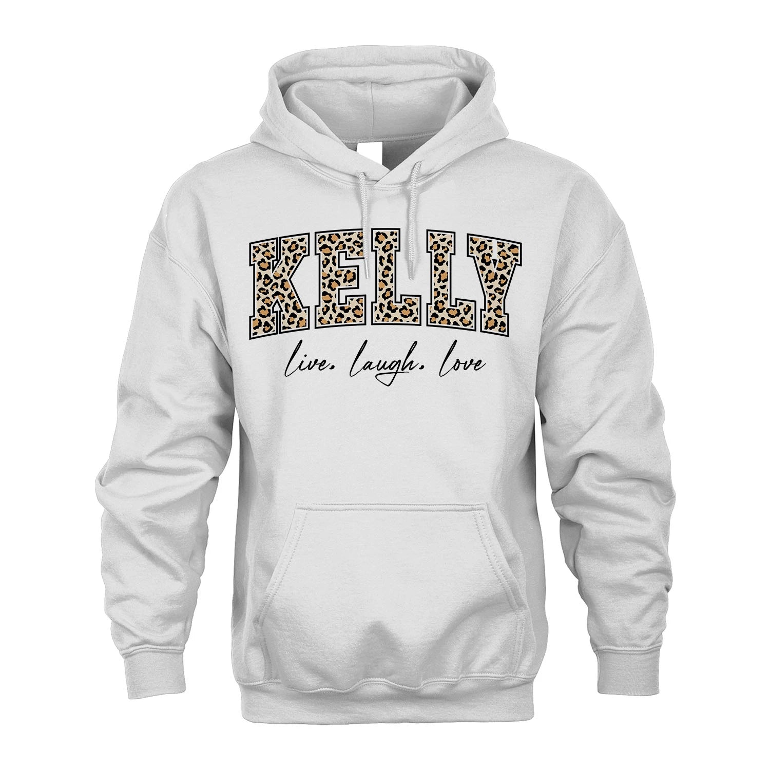 Live Laugh Love Custom Name With Leopard Pattern Shirt KELLY M1-13