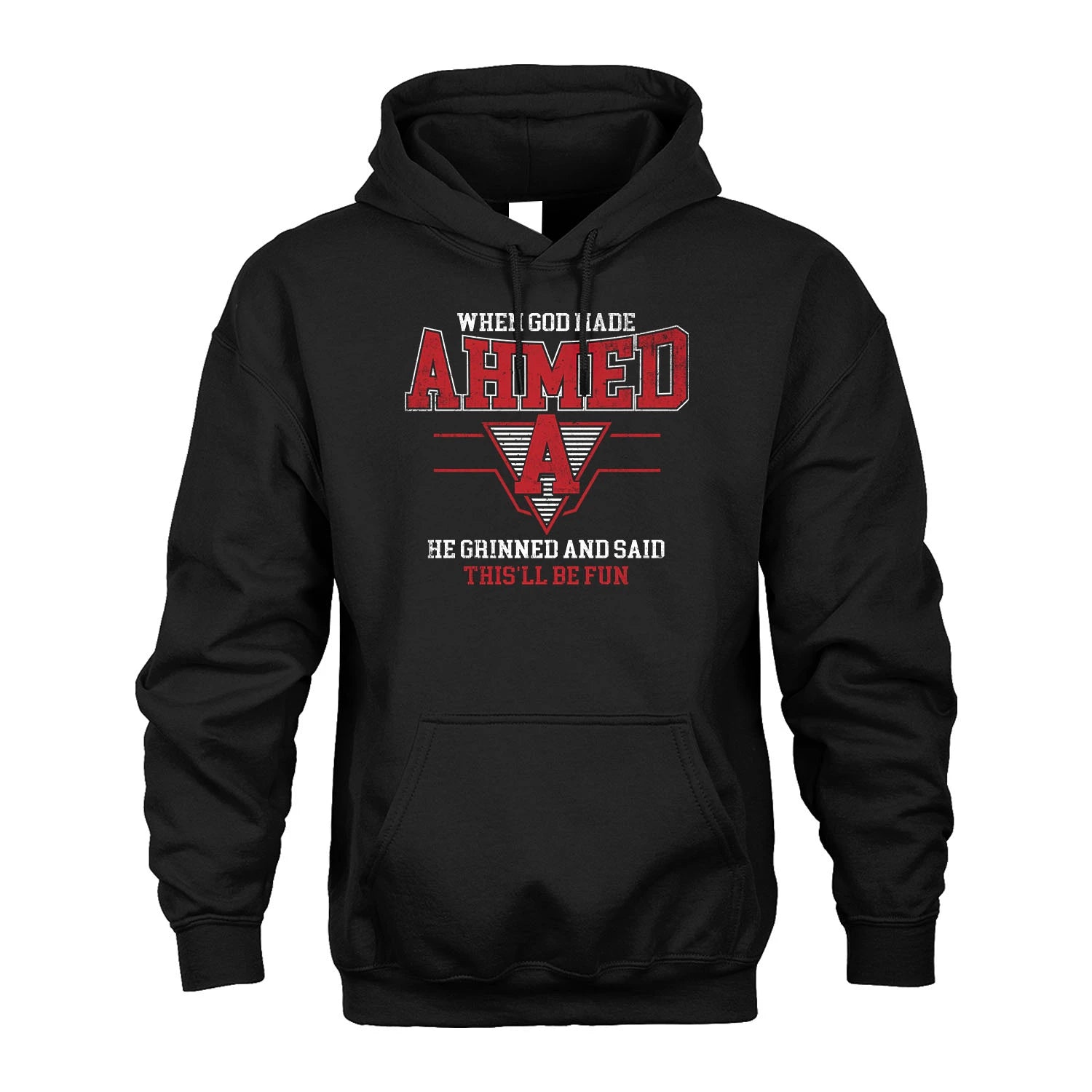 When God Made Your Name He Grinned And Said This'll Be Fun Baseball Shirt AHMED M1-29