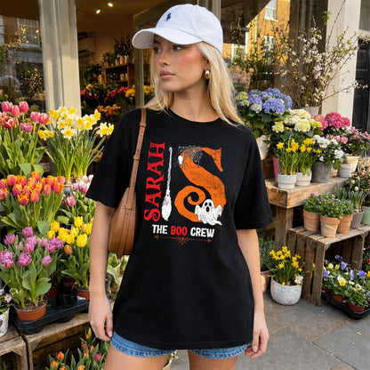 The Boo Crew Halloween With Your Name Shirt SARAH M1-23