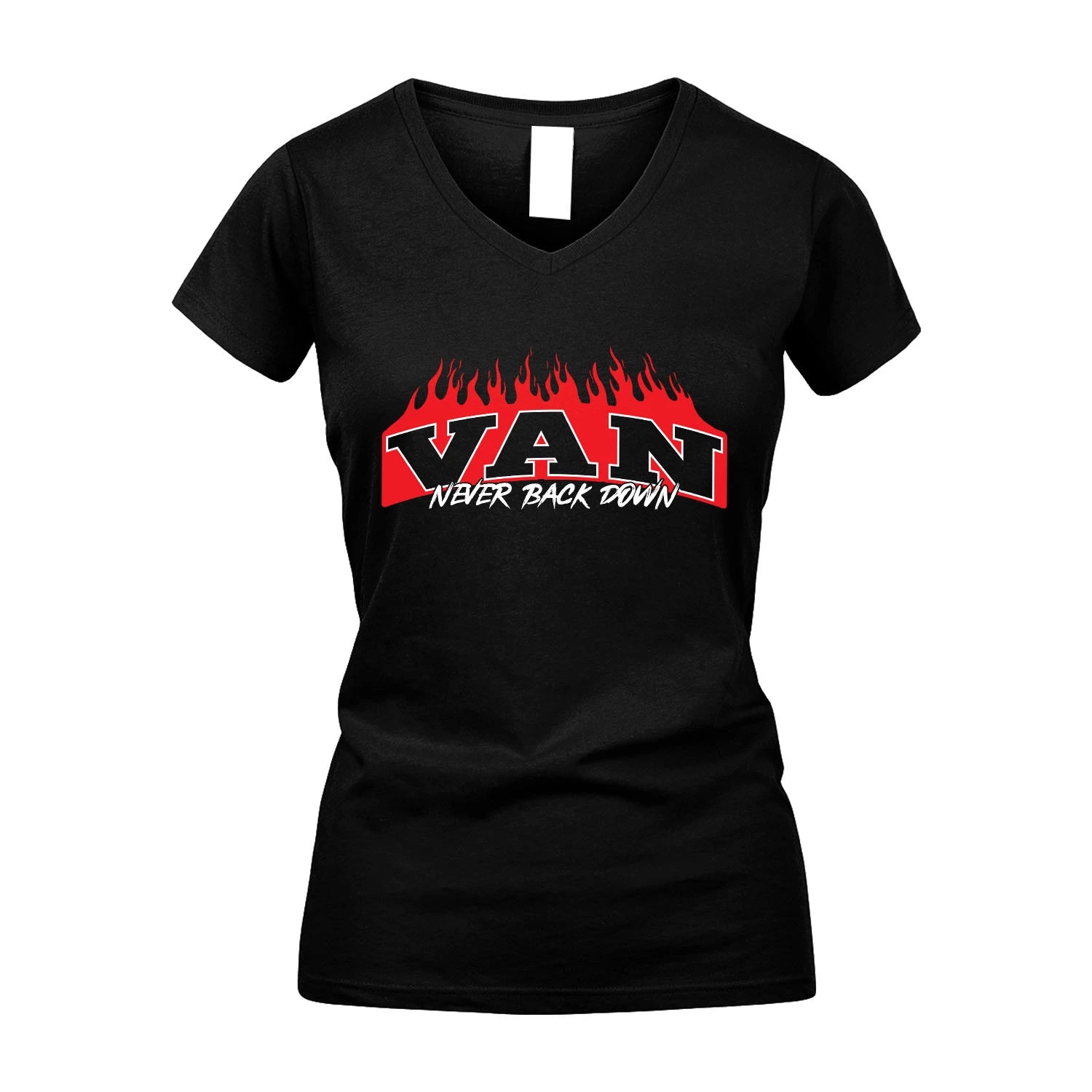 Never Back Down Your Name With Fire Shirt VAN M1-37