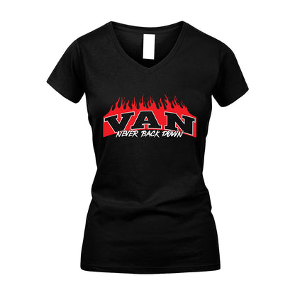 Never Back Down Your Name With Fire Shirt VAN M1-37