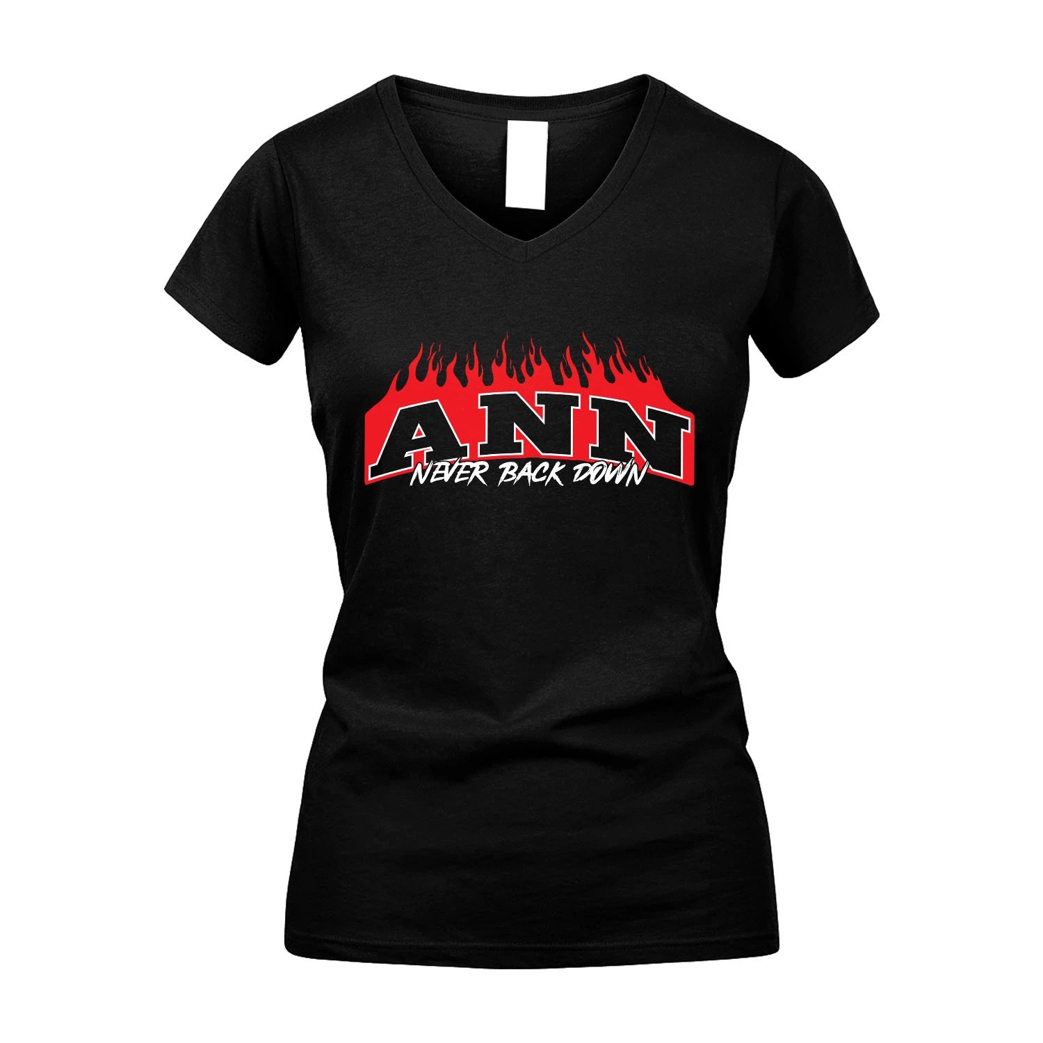 Never Back Down Your Name With Fire Shirt ANN M1-37