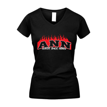 Never Back Down Your Name With Fire Shirt ANN M1-37