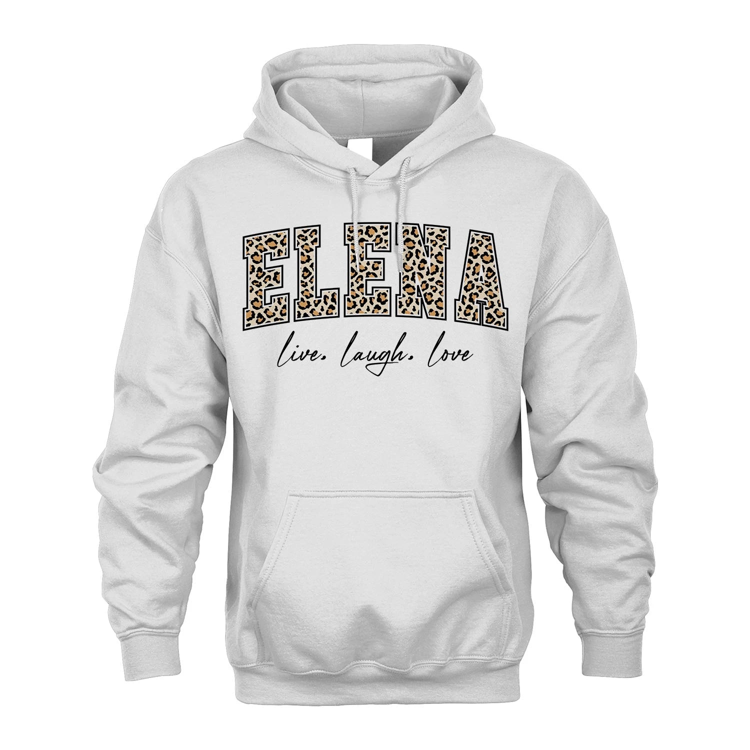 Live Laugh Love Custom Name With Leopard Pattern Shirt ELENA M1-13