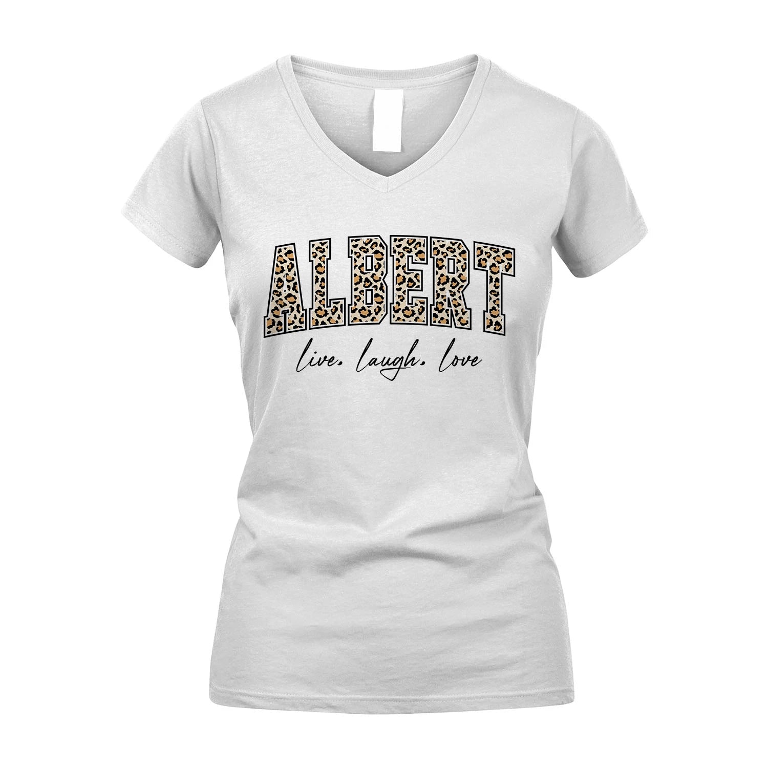 Live Laugh Love Custom Name With Leopard Pattern Shirt ALBERT M1-13
