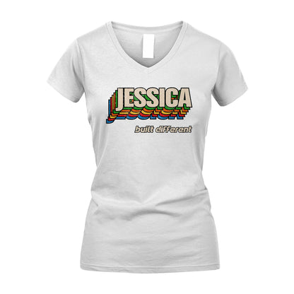 Your Name Built Different Retro Shirt JESSICA M1-26
