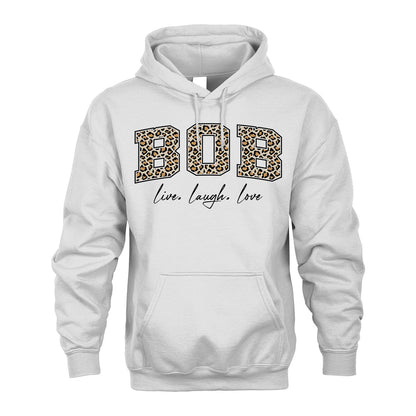 Live Laugh Love Custom Name With Leopard Pattern Shirt BOB M1-13