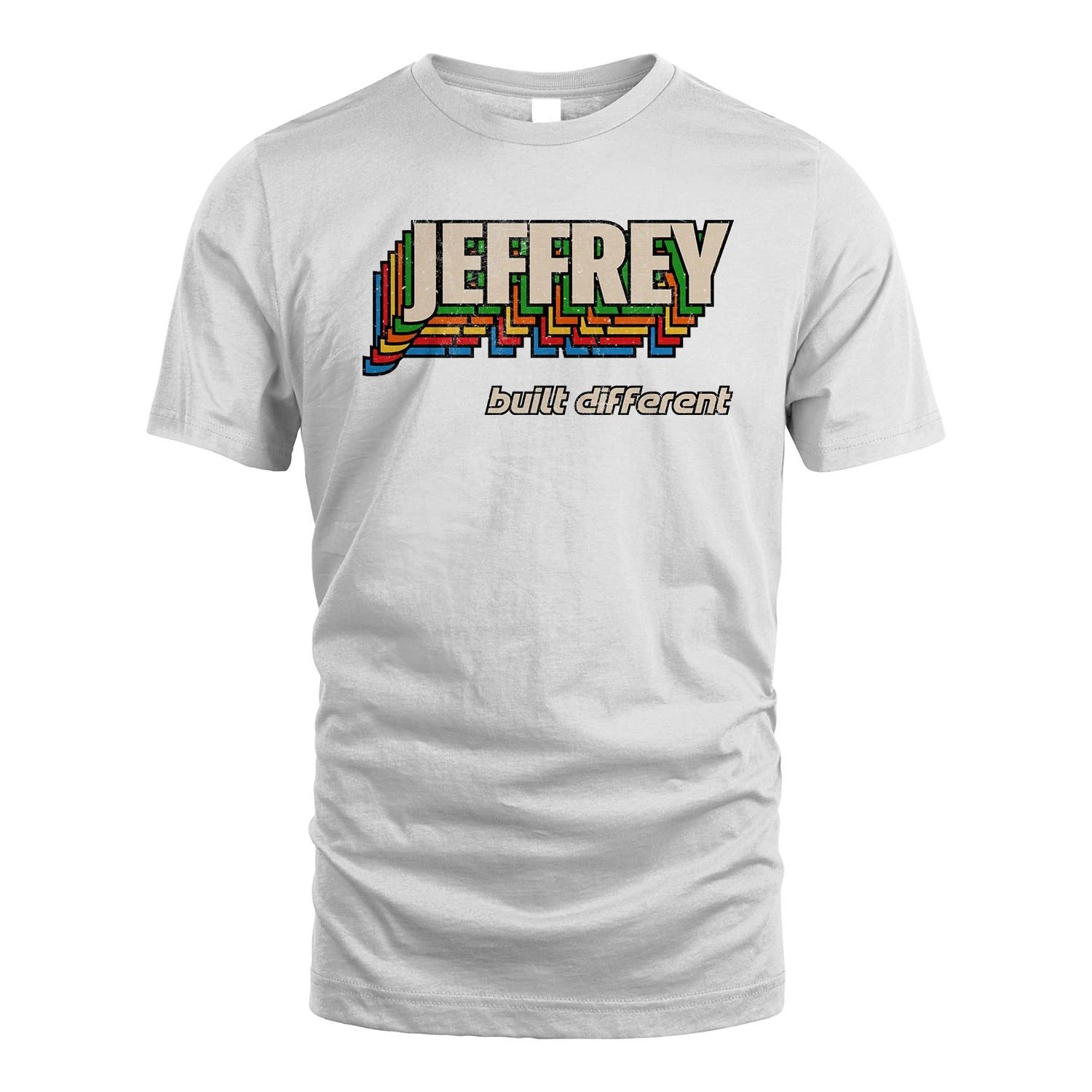 Your Name Built Different Retro Shirt JEFFREY M1-26