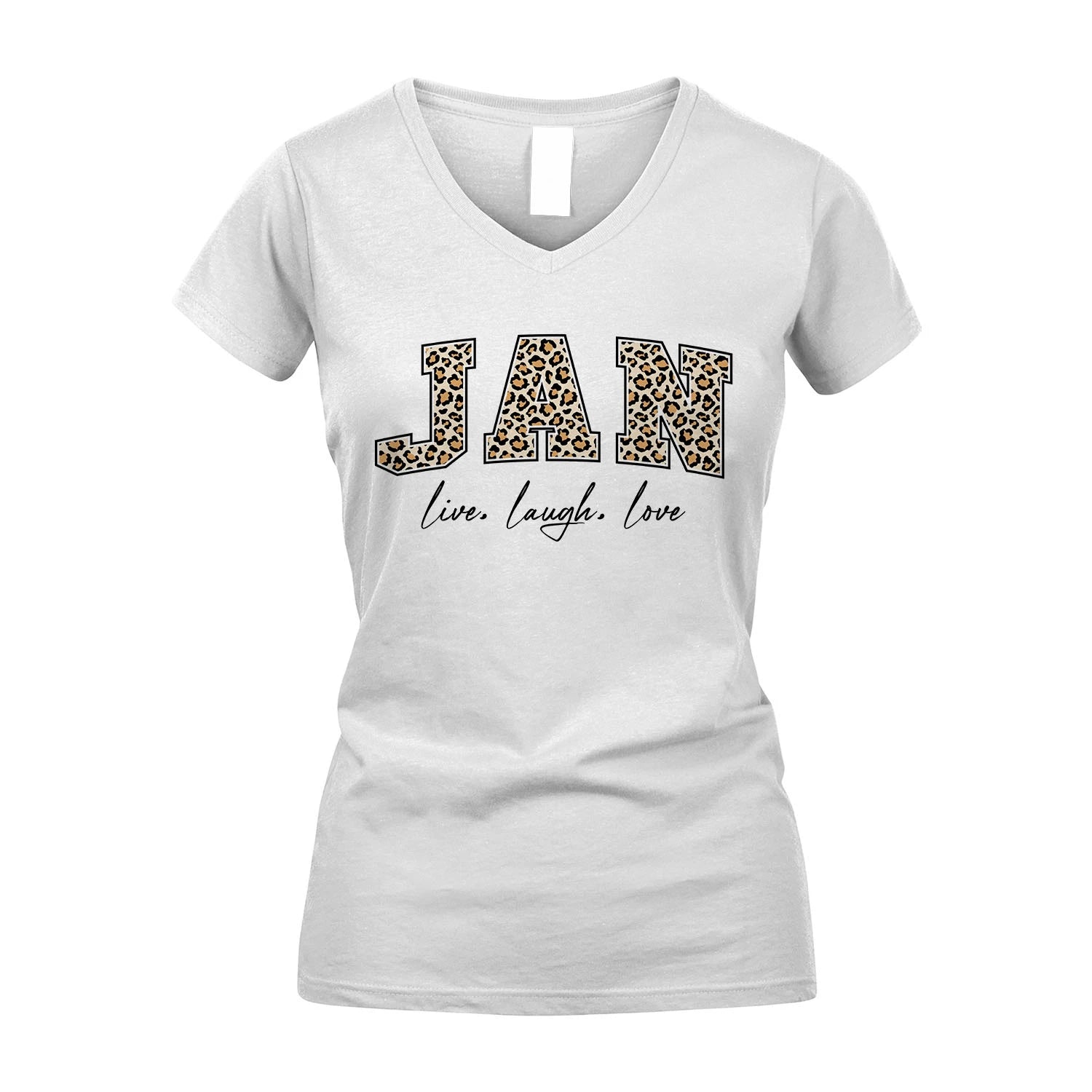 Live Laugh Love Custom Name With Leopard Pattern Shirt JAN M1-13