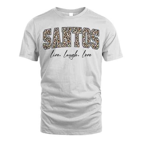 Live Laugh Love Custom Name With Leopard Pattern Shirt SANTOS M1-13