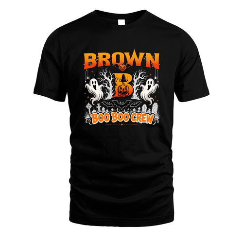 Boo Boo Crew Halloween Custom Name Shirt BROWN M1-28