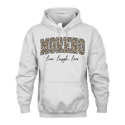 Live Laugh Love Custom Name With Leopard Pattern Shirt MORENO M1-13