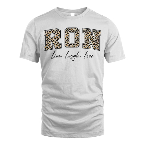 Live Laugh Love Custom Name With Leopard Pattern Shirt RON M1-13