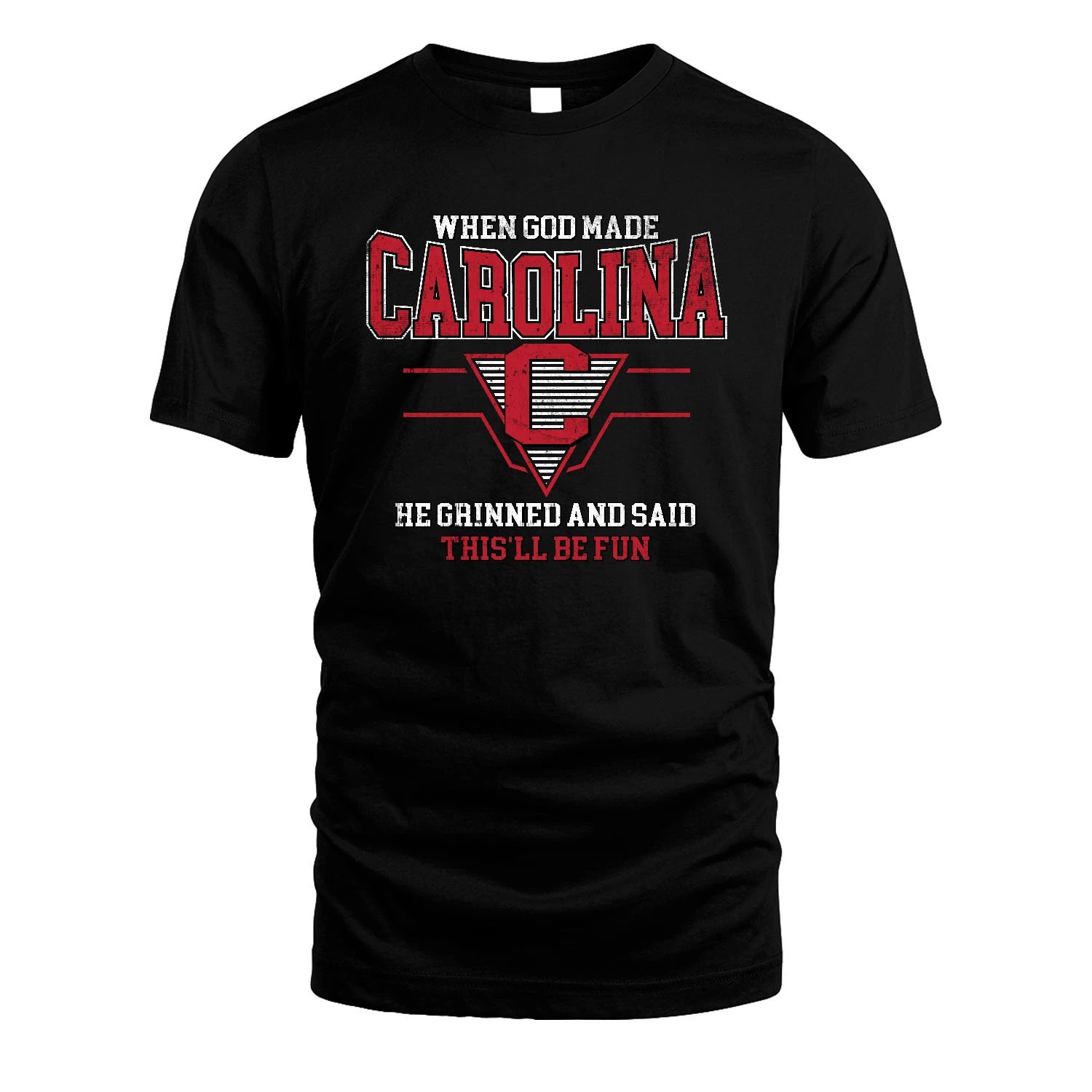 When God Made Your Name He Grinned And Said This'll Be Fun Baseball Shirt CAROLINA M1-29