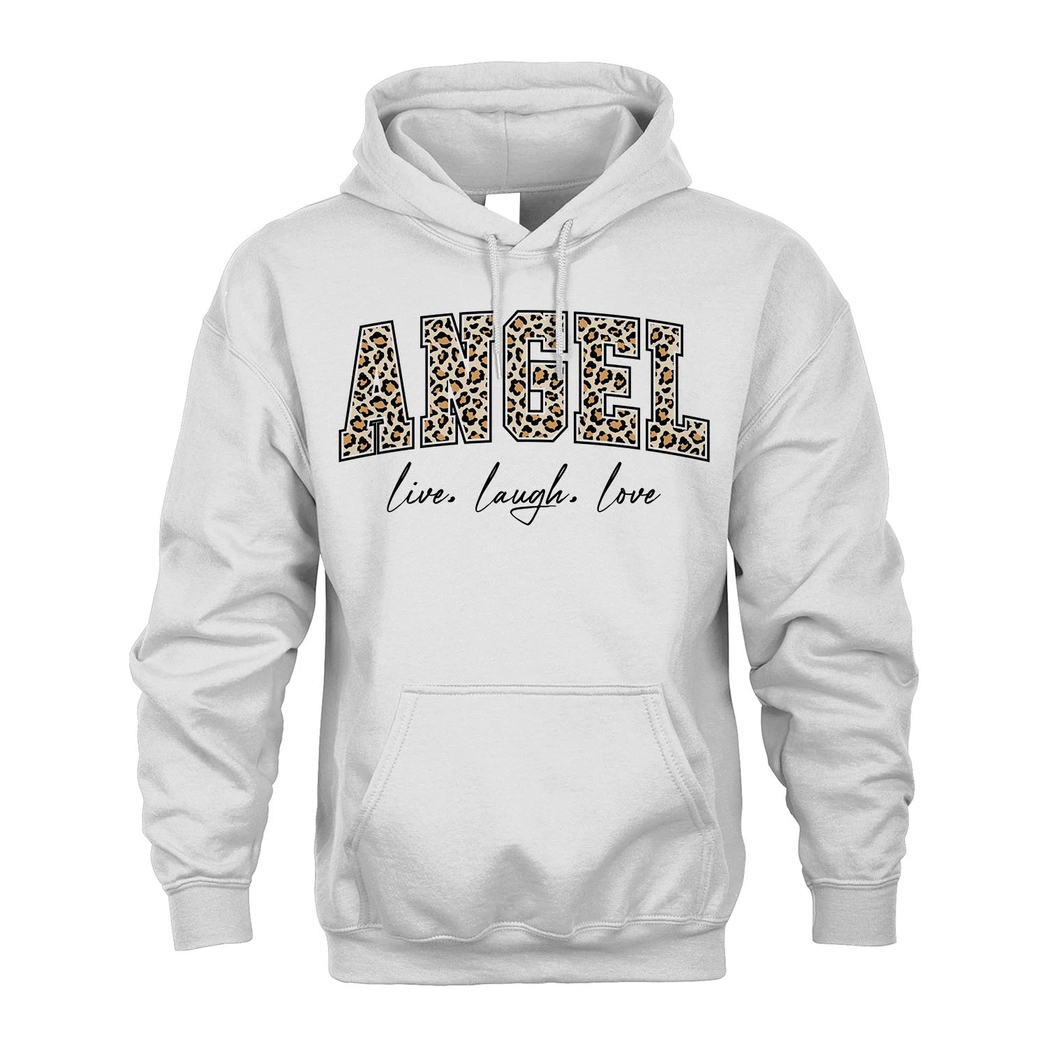 Live Laugh Love Custom Name With Leopard Pattern Shirt ANGEL M1-13