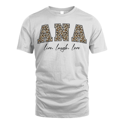 Live Laugh Love Custom Name With Leopard Pattern Shirt ANA M1-13