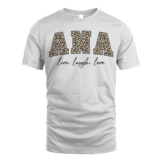 Live Laugh Love Custom Name With Leopard Pattern Shirt ANA M1-13