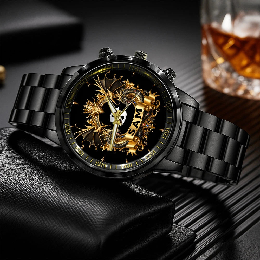 Personalized Name Golden Dragon Watch SAM M1-W6