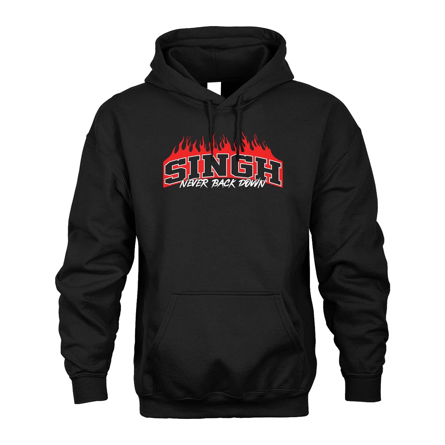 Never Back Down Your Name With Fire Shirt SINGH M1-37