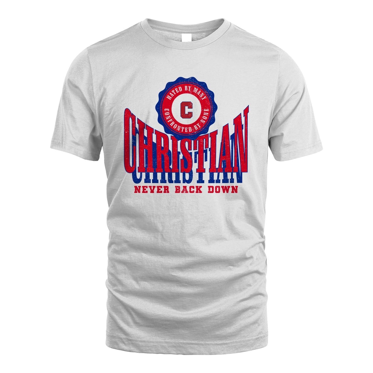 Your Name Never Back Down Shirt CHRISTIAN M1-33