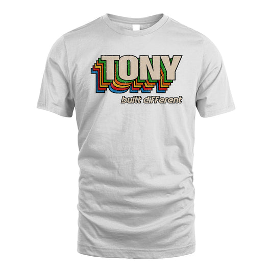 Your Name Built Different Retro Shirt TONY M1-26