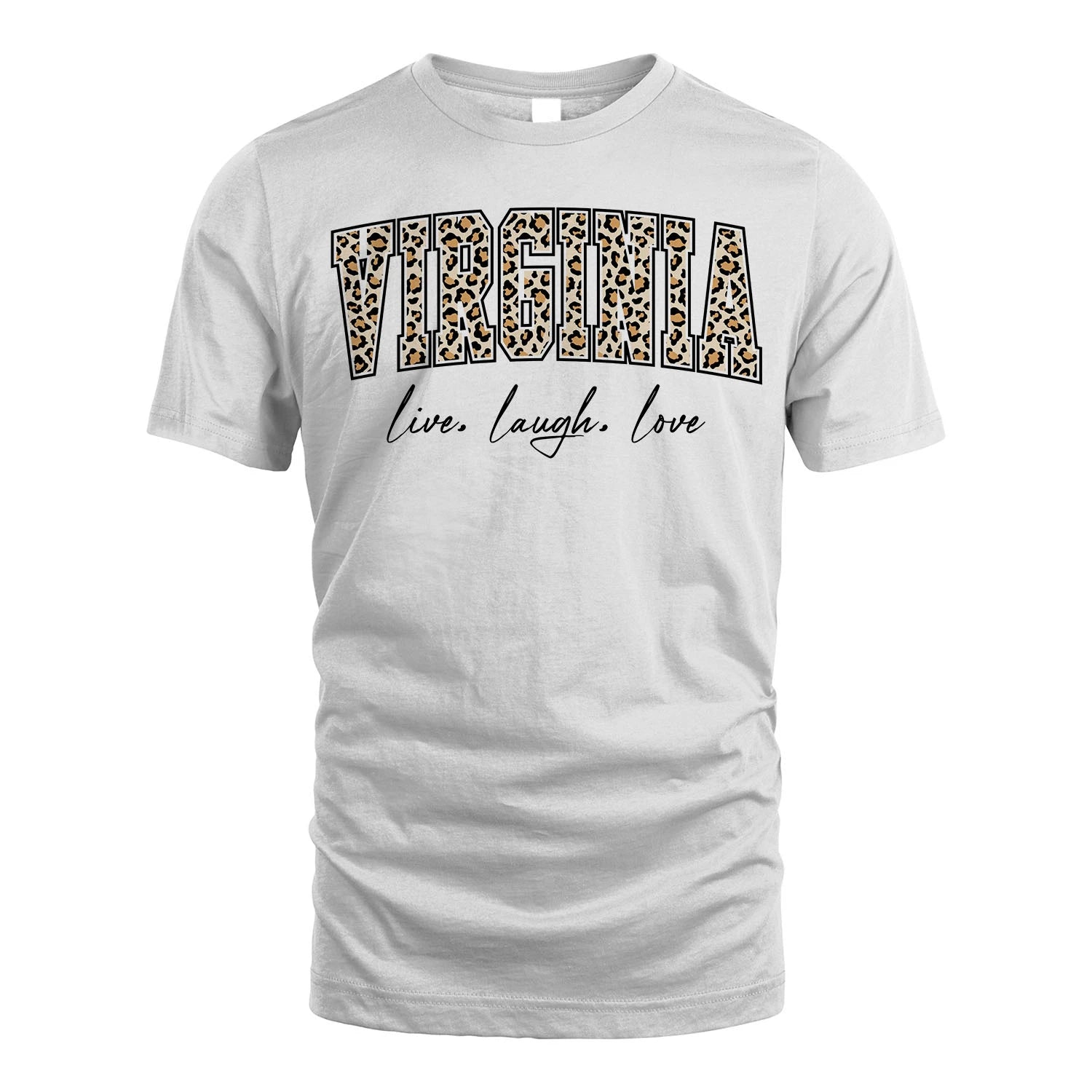 Live Laugh Love Custom Name With Leopard Pattern Shirt VIRGINIA M1-13