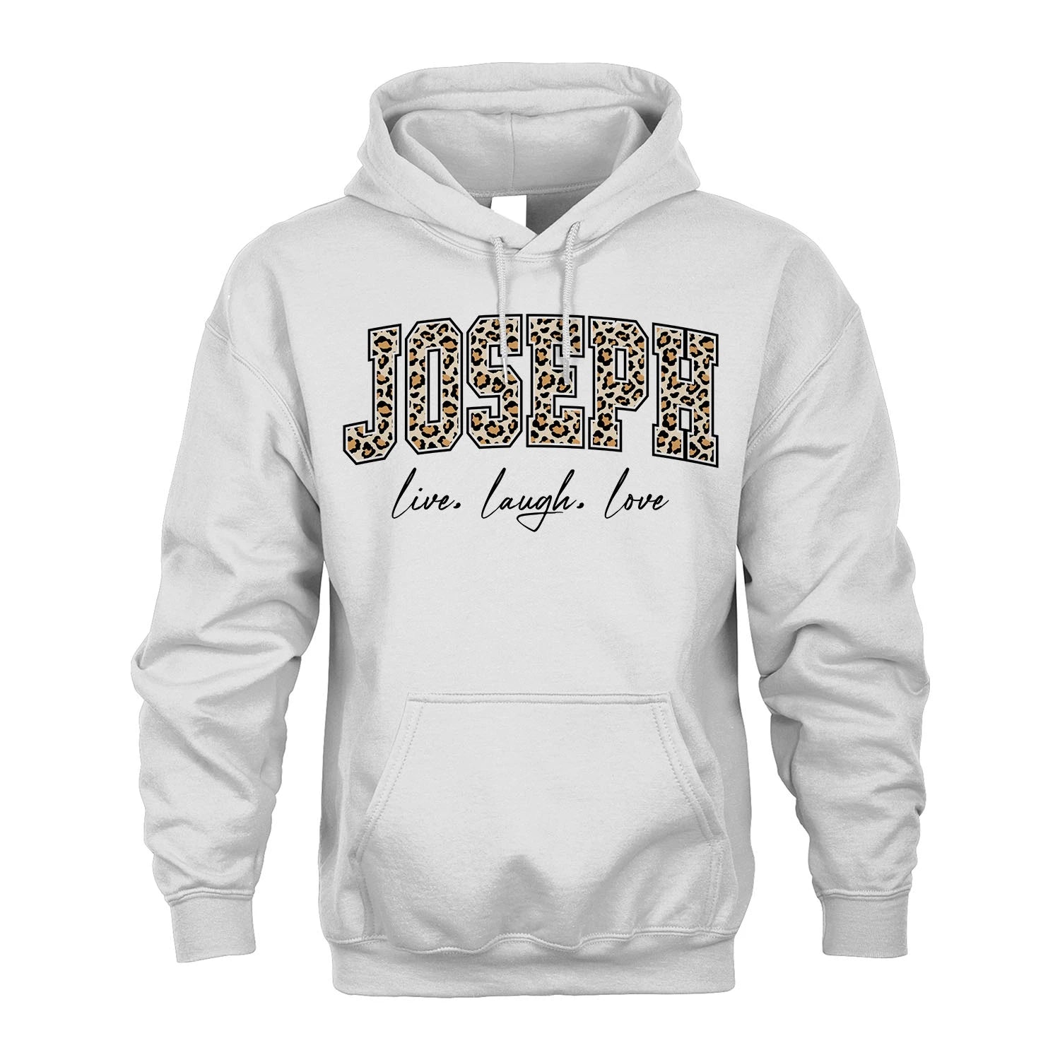 Live Laugh Love Custom Name With Leopard Pattern Shirt JOSEPH M1-13