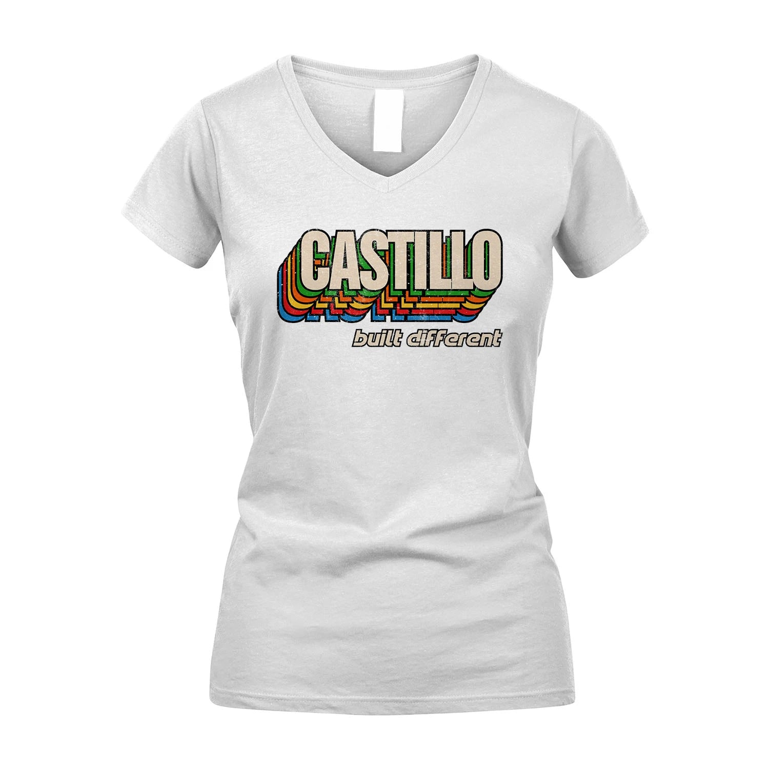 Your Name Built Different Retro Shirt CASTILLO M1-26