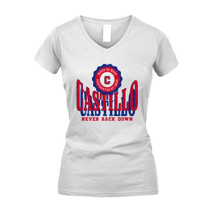 Your Name Never Back Down Shirt CASTILLO M1-33