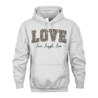 Live Laugh Love Custom Name With Leopard Pattern Shirt LOVE M1-13