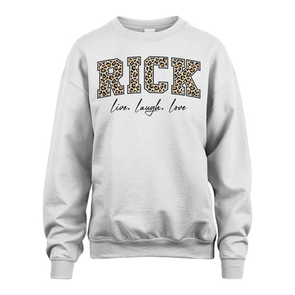Live Laugh Love Custom Name With Leopard Pattern Shirt RICK M1-13