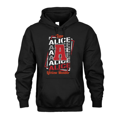 Team Your Name Lifetime Member Sporty Shirt ALICE M1-25