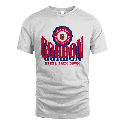 Your Name Never Back Down Shirt GORDON M1-33