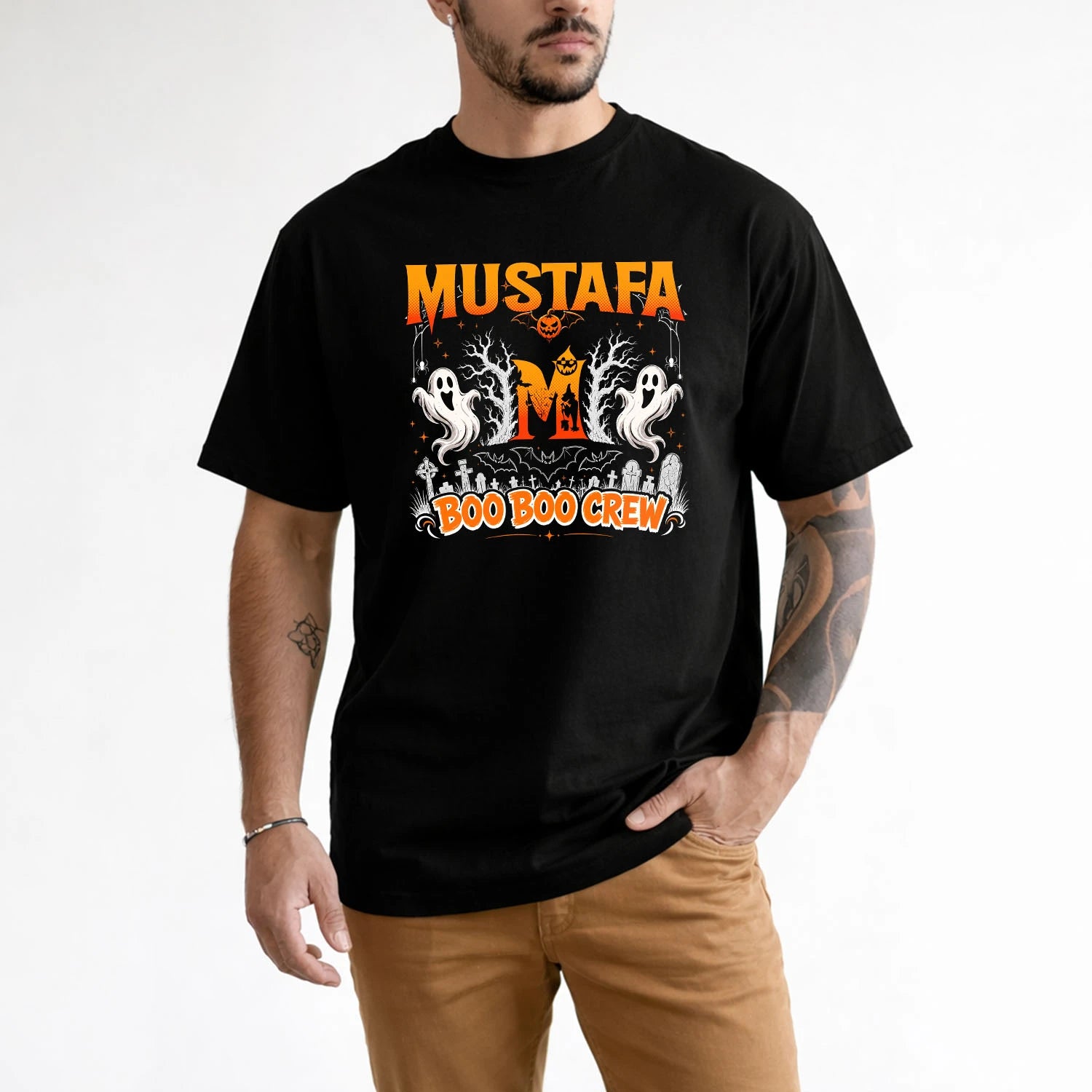 Boo Boo Crew Halloween Custom Name Shirt MUSTAFA M1-28