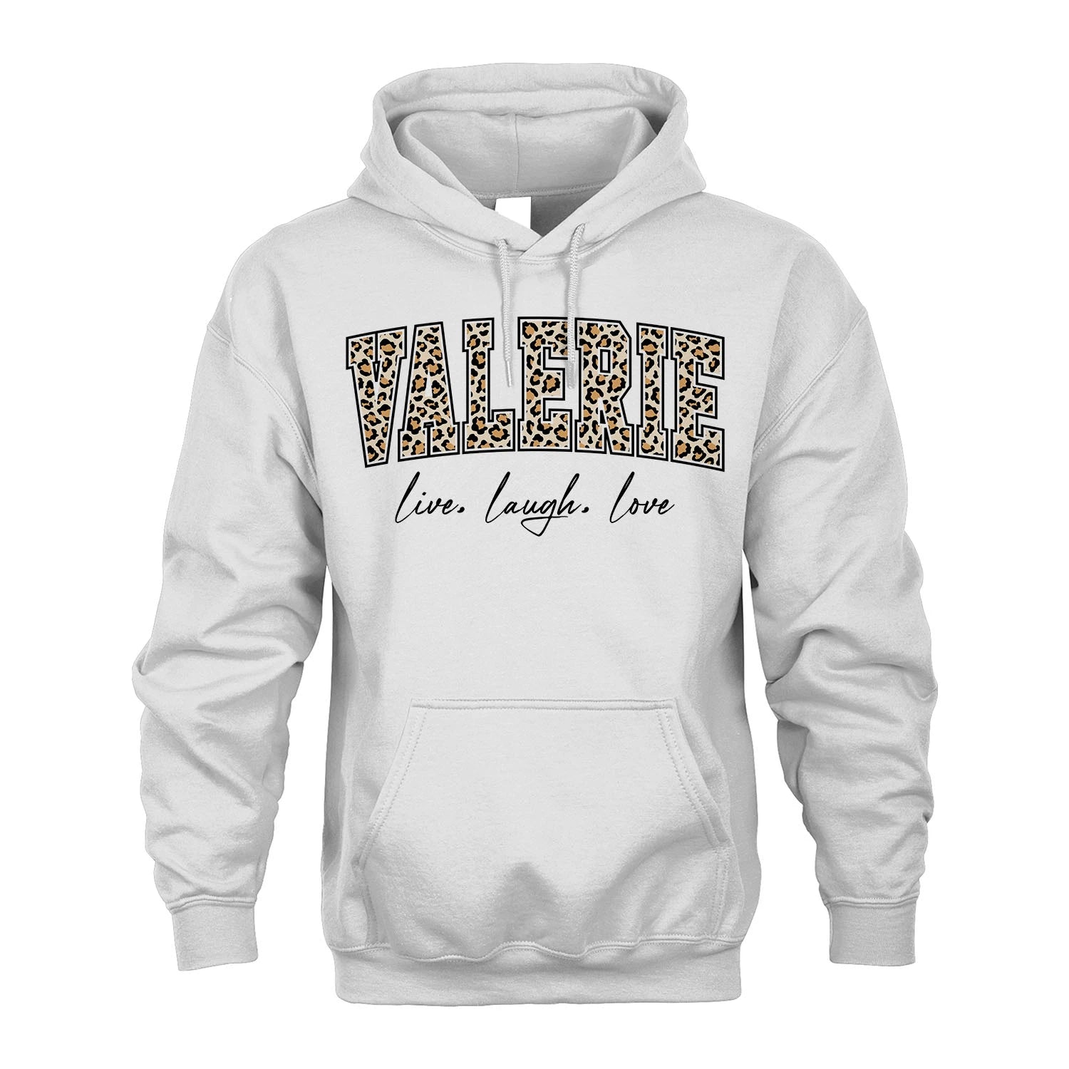 Live Laugh Love Custom Name With Leopard Pattern Shirt VALERIE M1-13